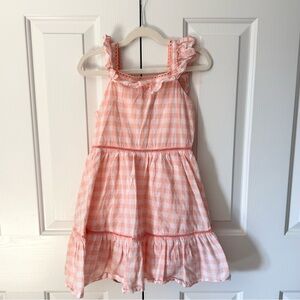Janie and Jack Peachy Pink Gingham Kids Dress